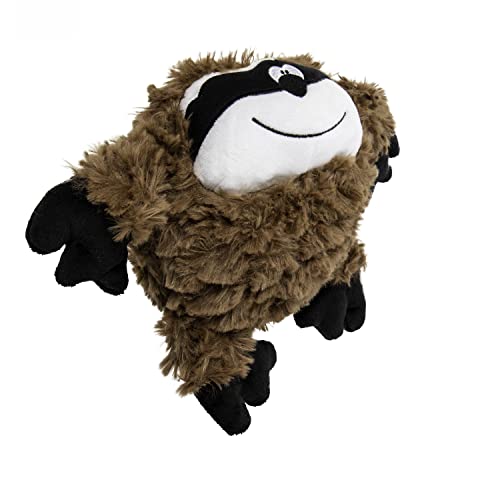 Image of goDog PlayClean Sloth Squeaky Plush Dog Toy with Odor-Eliminating Essential Oils, Chew Guard Technology - Brown, Small