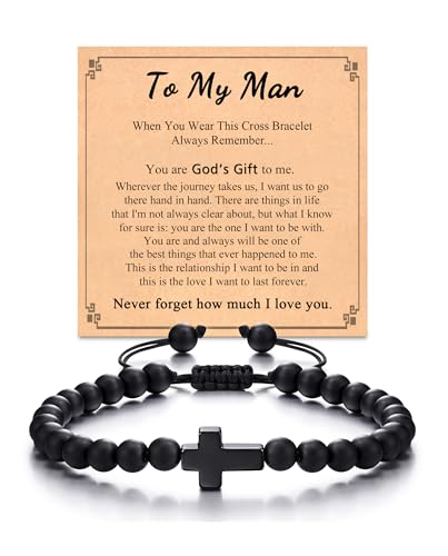 Tarsus Men Gifts Bracelets for Him Husband Boyfriend from Wife Girlfriend Husband Boyfriend Unique Anniversary Valentines Fathers Day Birthday Gifts Ideas Mens Cross Bracelet