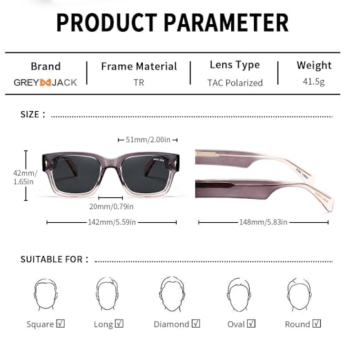 Image of grey jack 100% UV Protection Shades Retro Polarized Sunglasses for Men Women Branded Stylish Design Glasses 3316