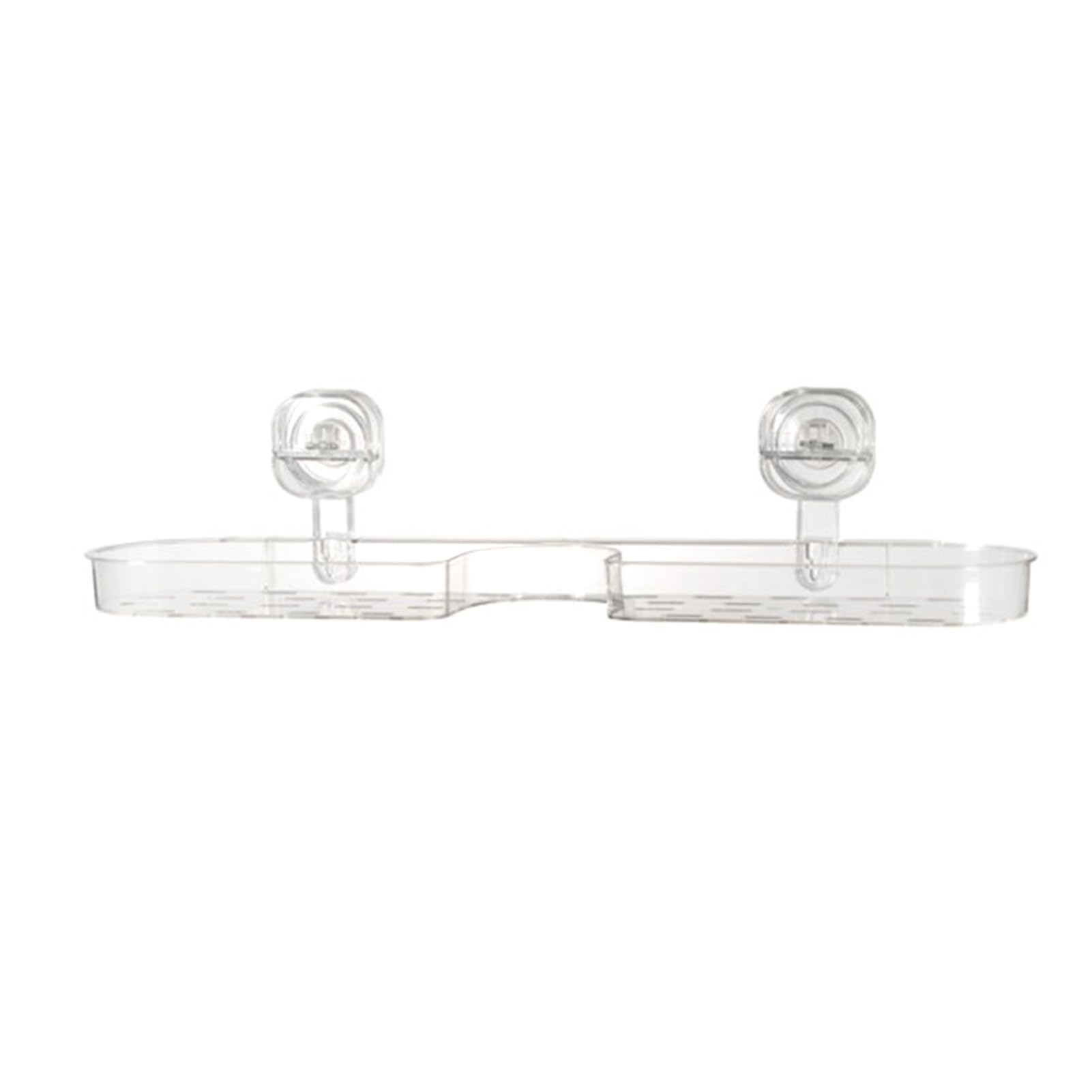 Glifora Suction Cup Shower Caddy - Bathroom Organiser with Bottom Drain, Space Saving Wall Shelf for Bathroom Sink, Toothbrush and Facial Cleanser Storage