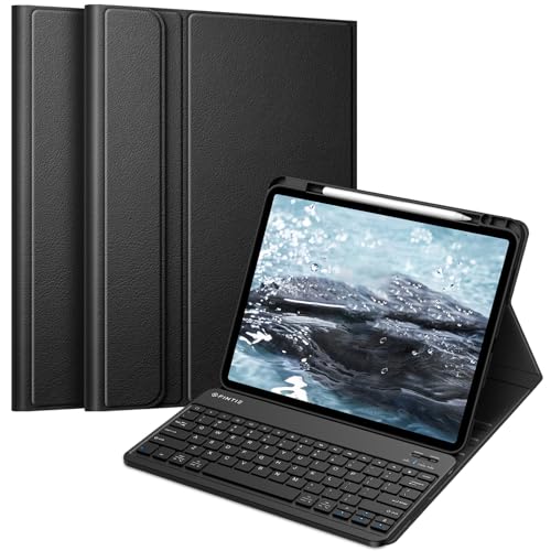Image of FINTIE Keyboard Case for iPad Air 13-inch M4 /M3 /M2 (2026 /2025 /2024) with Pencil Holder - Soft TPU Back Cover with Magnetically Detachable Bluetooth Keyboard, Black