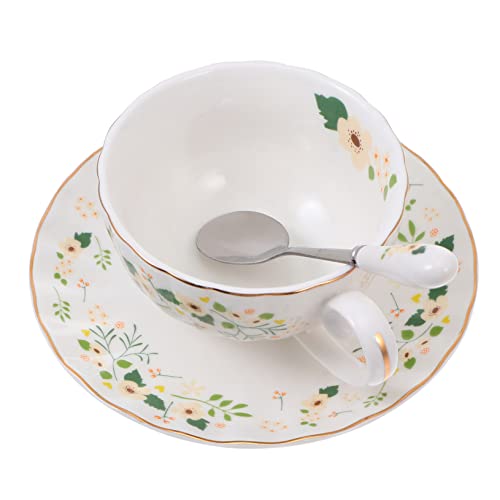 KICHOUSE 1 Juego Taza De Café De Cerámica Tazas De Café De Doble Pared Taza Térmica Rojo Matraz Doble Platillo Tazas De Té Té Tapa Infusor Caribú Vasos Antiguos Dispensador Platos Cerámica