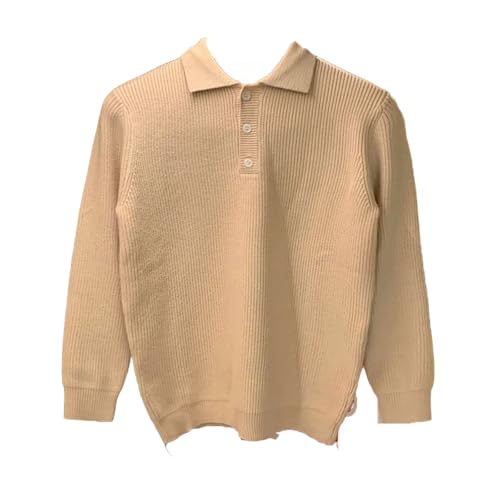 Men Fashion Winter Solid Knitted Tops Thicken Lapel Pullovers Business Leisure Sweater Tops