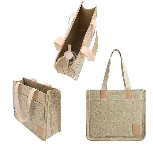 LASER ART Premium Felt Handbag for Women, Large Tote Bag with Inner Bottle Pocket, Eco-Friendly Felt Shoulder Bag, Latest Mordern Bag
