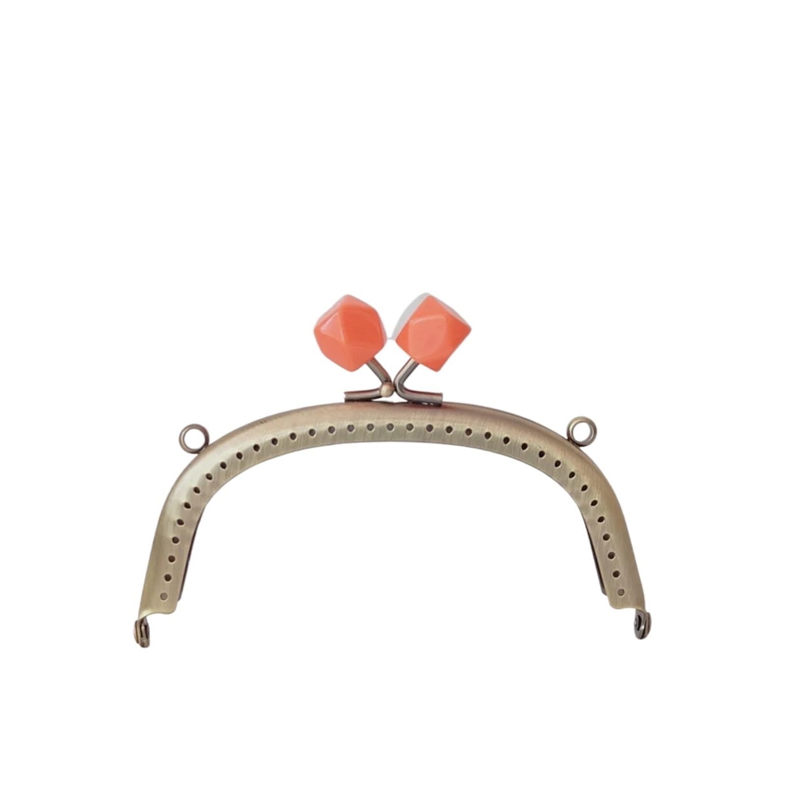 PVUVTNAHW Brass 12.5CM Rhombus Candy Resin Clasp Vintage Metal Purse Frame Handle Clutch Handbag Accessories Making Kiss Lock(Chocolate)