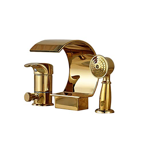 Robinet cascade de baignoire doré 3 trous pour créer un espace spa privé