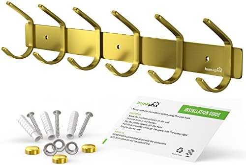 Homephix Coat Hooks for Wall - Stainless Steel Wall Hooks - Multipurpose Heavy Duty Coat Hooks Wall Mounted - Wall Hanger and Clothes Hooks with Fittings Included