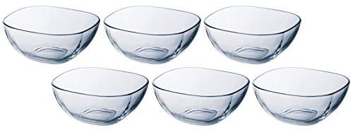 ADERIA P6285 Plain Square Bowl, 6 Pieces, Made in Japan, Salad Bowl, Dish, Soup, Plate, Stylish, Glass, Dessert, Sweets, Cereal, Small Bowl, Medium Bowl, Living Alone, Cooking, Pasta, Living for Two