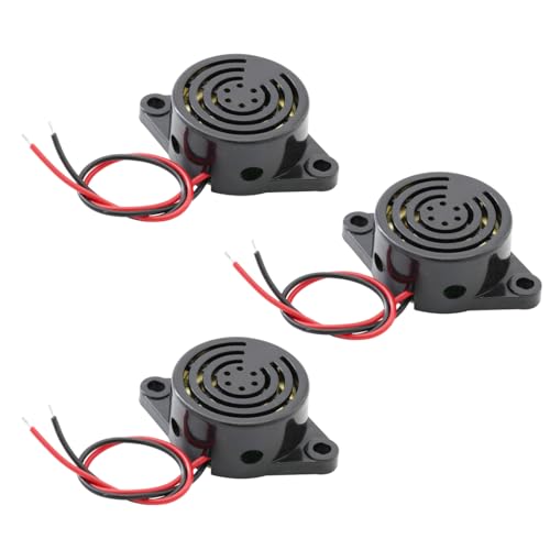 DEWOTHV SFM-27 Buzzer Piézoélectrique Actif 95dB DC 3-24V, Avertisseur Électronique avec Son Continu, Sirène d'Alarme à Hauts Décibels pour Arduino (Pack de 3)