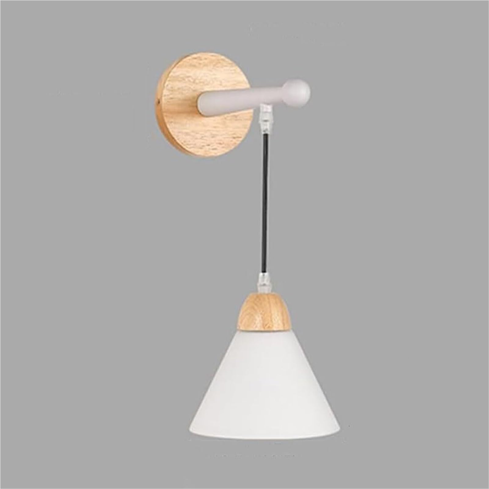 HUAYUSEDF Industrial Glass E27 Retro Bedside Wall Sconce for Bedroom Living Stair Hallway Dining Loft(Natural Wood)