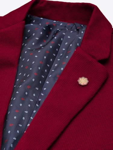 Image of SHOWOFFFF Men Solid Single Breasted Casual Blazer | Notched Lapel Full Sleeves Cotton Blazer for Mens | Slim Fit Regular Length Blazer for Men's