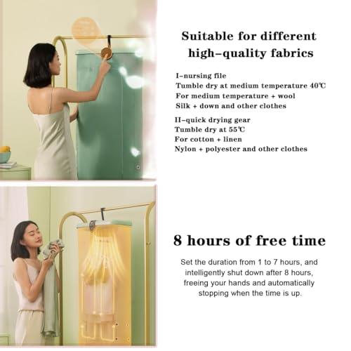 Draagbare wasdroger, draagbare droger for appartementen Kleine droger for kleding, verwarmde wasdroger for thuis en appartement - Image 4