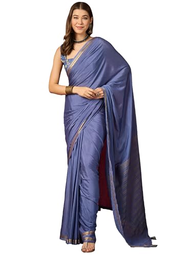 Image of AKHILAM Women's Mysore Silk Ethnic Motif Printed Saree With Unstitched Blouse Piece