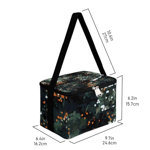 GzLeyigou Lunch Bags for Women Men 9 Cans,Abstract Fashion Texture Hot & Cold Food Delivery Bag Insulated Grocery Bag Insulated Lunch Box Camo Cooler Bag for Office Work Picnic Beach