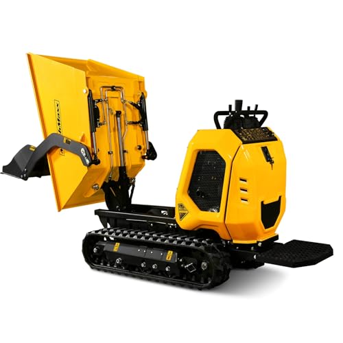 MechMaxx 1800lb 420cc E-Start Gas Engine Stand-ON Hydraulic Track Dumper with Self-Loading, T80