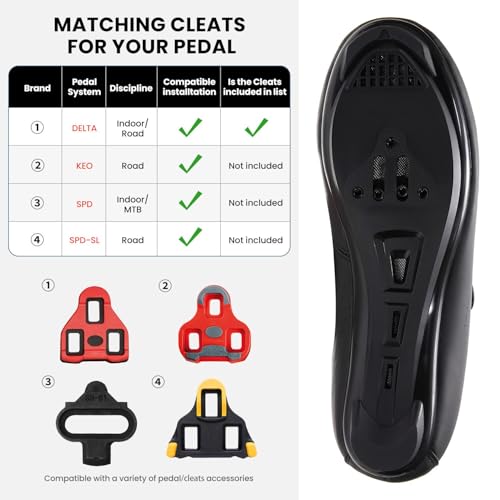 Image of Cycling Shoes Men Women Road Cycling Shoes MTB Cycling Shoes Compatible with Look SPD SPD-SL Delta Lock Pedal Riding Shoes Compatible with Peloton Shoes