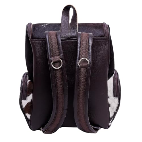 Cowhide Real Leather Backpack with Laptop Compartment – Travel Backpack, Western Diaper Bag For Women (Brown Jhalar)2