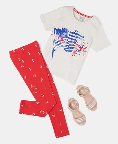 Image of Jockey UG08 Girls Super Combed Cotton Elastane Stretch Leggings (Prints May Vary)