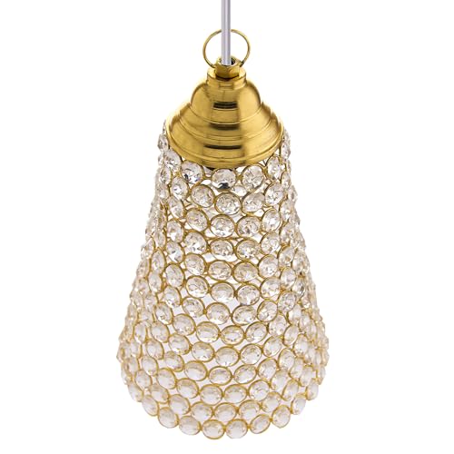 Image of Homesake Crystal Hanging Pendant Inverted Cone, Hanging Lamp Fixtures, Restaurant Lights, Hanging Lights for Ceiling, Decorative Lights for Home, Ceiling Lights for Living Room