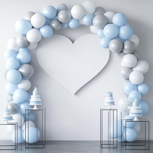 Image of RUBFAC 129pcs Gray Balloons Different Sizes 18 12 10 5 Inches Matte Grey Latex Balloon Garland Arch Kit for Birthday Party Graduation Baby Shower Wedding Holiday Decoration