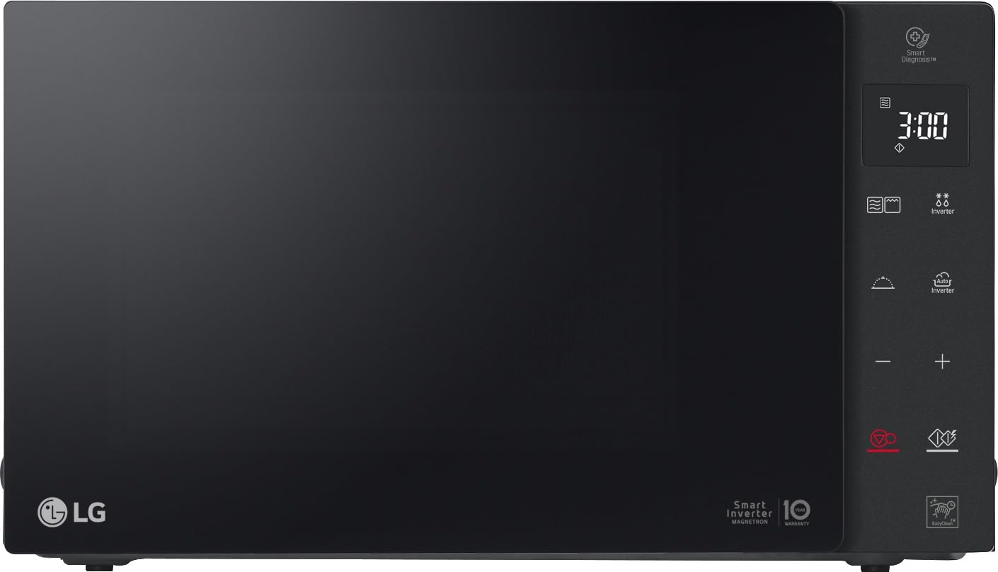 LG MH6535GDS Mikrowelle mit Grill (25 L, 1.000 W) mit Smart Inverter, Quarzgrill, Infrared Heating, EasyClean, Schwarz