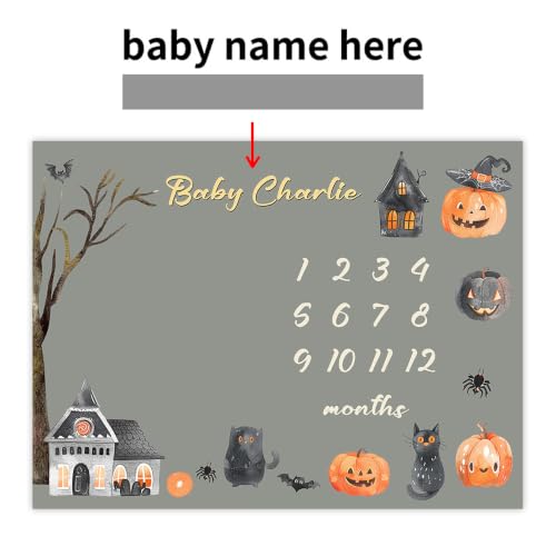 Image of OLIVE OLIVIA Personalized Monthly Baby Milestone Blanket,50 inchx60 inch | Baby Months Blanket, Perfect Custom Newborn Gifts With Star Frame