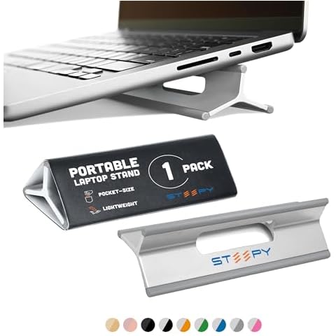 Adjustable Laptop Stand for Desk – 3 Heights Computer Stand for Laptop – Laptop Desk Stand - Laptop Riser for Desk - Portable Laptop Stand Adjustable - Laptop Stand for Desk Adjustable Height Cover