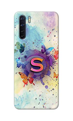 Image of PRINTFIDAA� Printed Hard Back Cover Case for Oppo F15 | Oppo F15s | Oppo A91 | Oppo Reno 3 4G Back Cover (Alphabet S) -2808