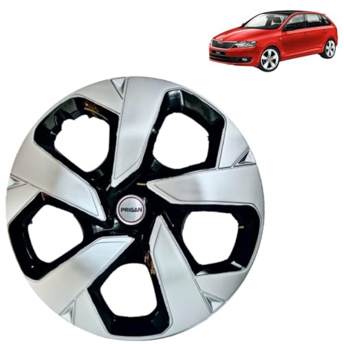 Image of Prigan Rapid (15 Inch Only) Black Silver Wheel Cover 15 inch for Rapid (Set of 4 Pcs) (Press Fitting) Model- Punch Reverse 15