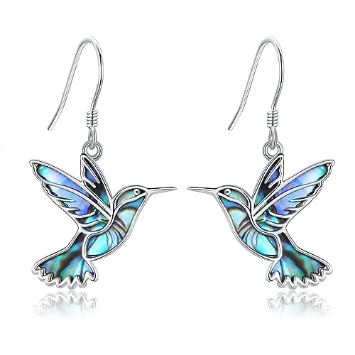 Hummingbird Earrings 925 Sterling Silver Bird Dangle Earrings Hummingbird Jewelry Gifts for Women Mom Hummingbirds Lovers