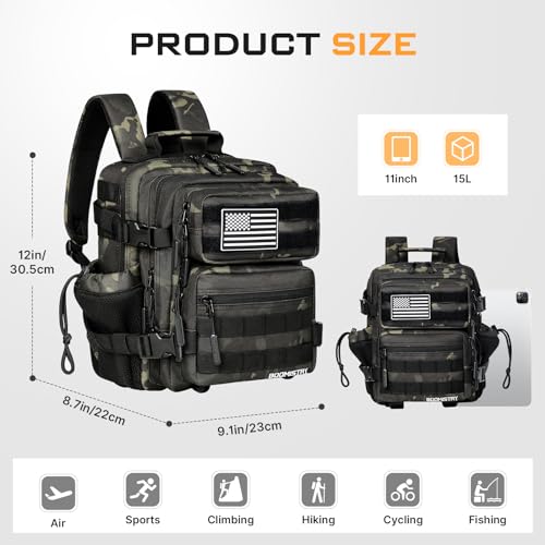 15L Mini Tactical Backpack Small Tactical Backpack for Men and Women, Military Molle Backpack for Gym, Daily