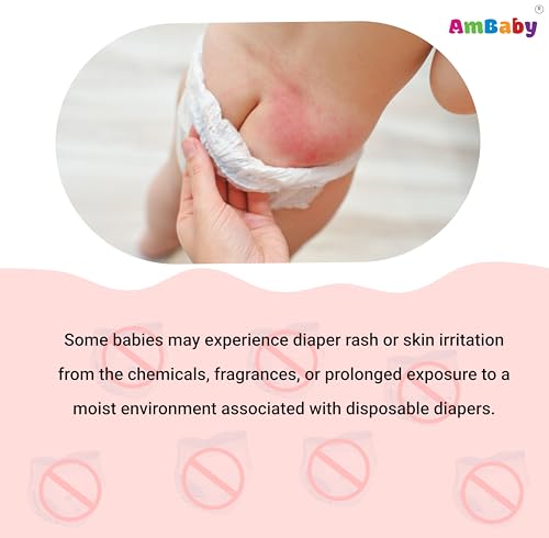 Image of Ambaby Organic Cotton Cloth Diapers - Pack of 4 | Leak-Proof & Reusable | 250ml Absorption | 2 Covers 2 Inserts 2 Boosters | Rash-Free Quick Dry