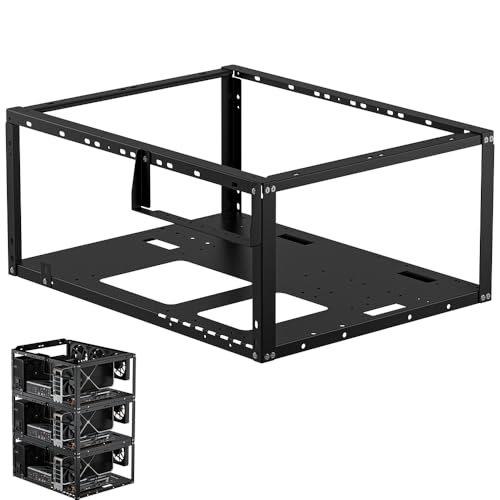 PC Test Bench Open Air PC Case Open Frame Computer Chassis Techbench Server Rack Mount PC Case for ETAX ATX MATX ETAX X79 X99 Micro ATX Motherboards (Stackable)