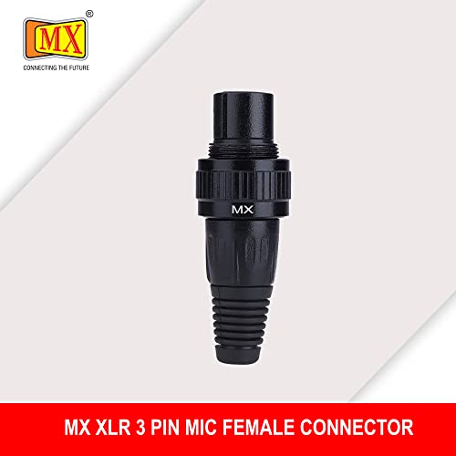 Image of MX 3 Pin XLR connector Microphone Connector pin Pure Copper Nickel Plated Pins1 for High Conductivity microphone cable connector PERENT (3 PIN LOCK RING & LOCKING SCREW, Pack of 2, Female Connector)