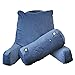 Almohada de Lectura para Reposo en Cama, Cojin Lectura Cama con Reposacabeza, Cojin Almohada de Respaldo con Reposabrazos, Respaldo Cama Nido para Adultos Azul
