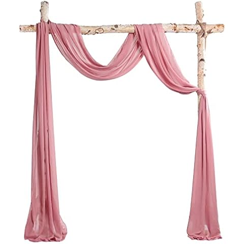 PONATIA 20Ft Dusty Blue Table Runner, Chiffon Fabric Wedding Arch Draping Fabric Panels Chiffon, Fabric Drapes Arbor Drapery Wedding Ceremony Reception Swag Decorations for Wedding Party Decoration Cover