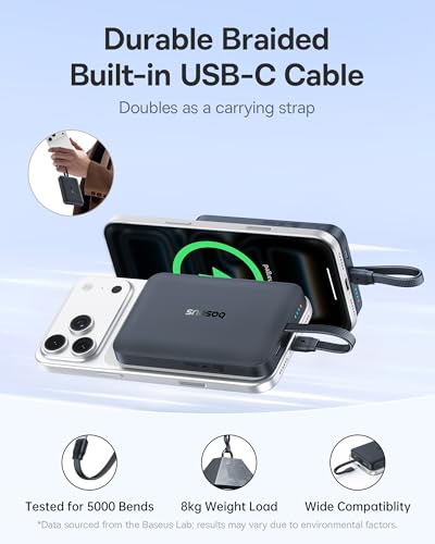 Baseus Qi2.2 25W Slim 10,000mAh Magnetic Portable Charger miniatura 6