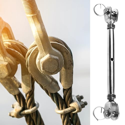 TIDTALEO 2pcs Tensores para Cables de Acero de Cuerpo Cerrado de Acero Inoxidable M8 Rigging Screw miniatura 7