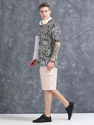 Image of StitchX Men's Half Sleeve Aztec Printed Cuban Collar Shirt
