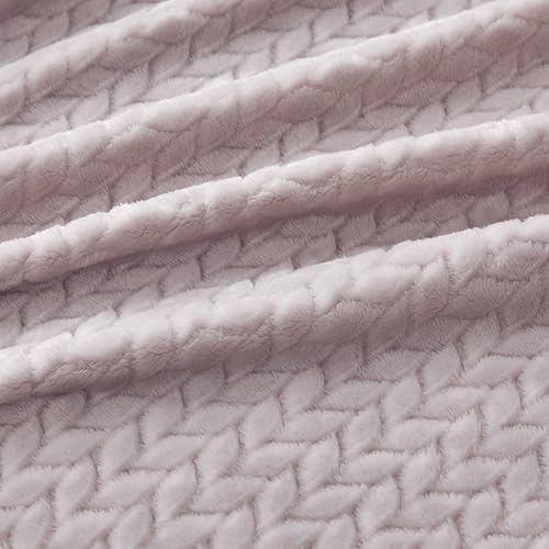 Oversized King Fleece Blanket 120x120 Inches, Seamless Soft Cozy 3D Jacquard Flannel Blanket 10'x10' Extra Large for Bed, Sofa, Couch, Travel & Camping, California King Throw, Taupe Leaf