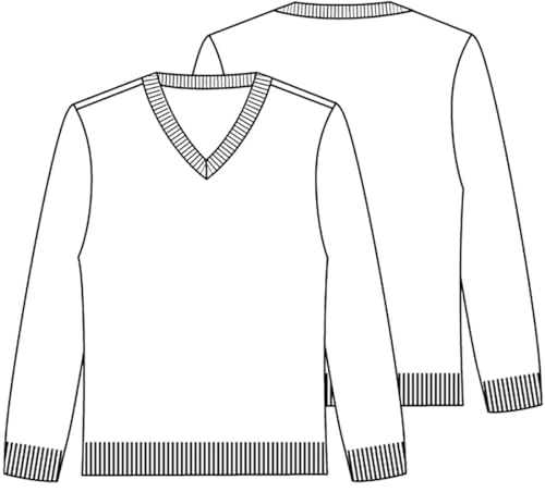 Classroom School Uniforms Men's Adult Unisex Long Sleeve V-Neck Sweater2