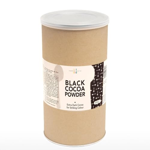 IB Black Cocoa Powder 600g | Deep Dark Colour | Unsweetened Multipurpose for Baking Desserts Beverages | Intense Colour 100% Pure
