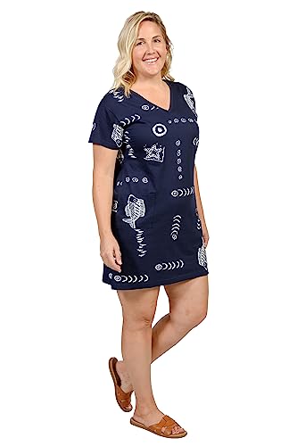 INGEAR Women’s Beach Swimsuit Cover Up Short Cotton Shift Dress Sleeveless Tee with Pockets3