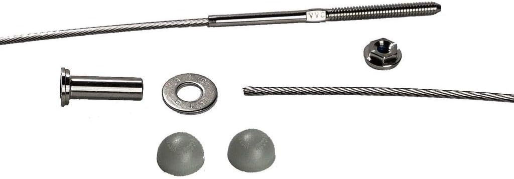 VistaView CableTec - Fast and Easy Stainless Steel Cable Railing Installation Kit for Residential Metal Posts - 1/8 Inch Cable, 5 Feet with Gray End Caps