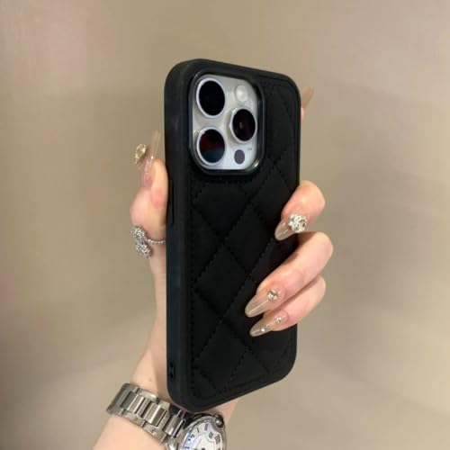 Étui en cuir pour iPhone 14 Plus noir lingge de luxe - 5