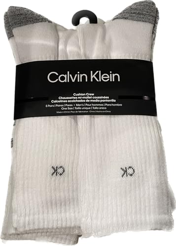 Calvin Klein 5 PAIRS CUSHION CREW MEN'S SOCKS SHOW SIZE 7-12