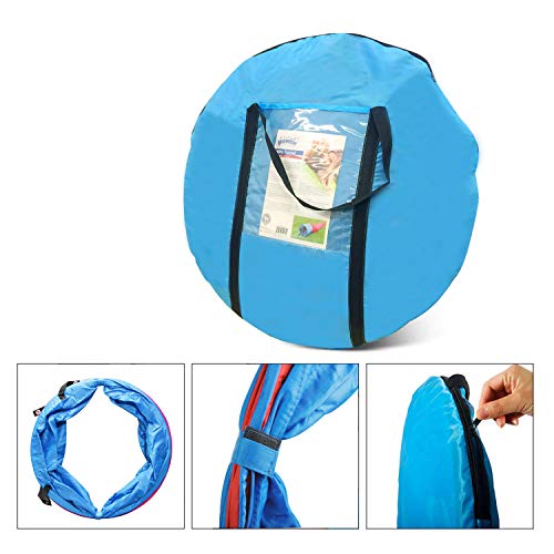 Pawise 11434 Agilitytunnel Hundetunnel Spieltunnel Sacktunnel 5 Meter, blau-rot