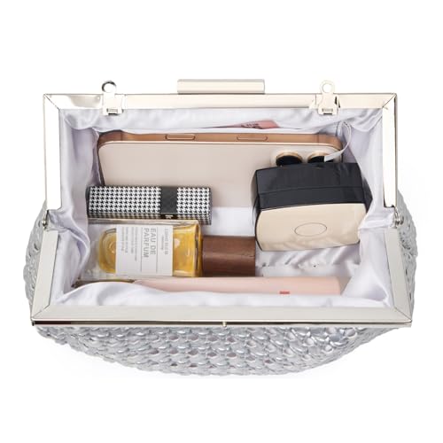 Image of DETARA Woven Evening Bag Clutch Purses for Women Fashion PU Leather Crossbody Purse for Wedding Party and Prom