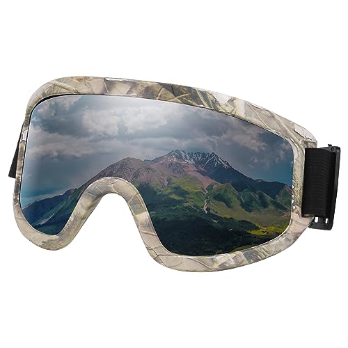 Champi Ski Goggles Motocross Bike Racing Skate Goggles Windproof Anti-Fog Glasses UV Protection for Women Men Adult(Green)