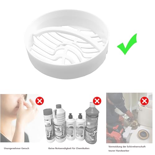 Haarsieb/Haarsiebeinsatz dusche，2 Stück Duschablauf Siphon Rohrstück Sieb，Ø 60 mm Durchmesser Sieb，Haarfilter abfluss passend für die Tempoplex Modell 6960, 6961, 6962, 6963